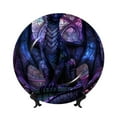 thumbnail image 1 of Wukai Fantasy Dragon In Cathedral Print Decorative Plate for Display,Bone China Decorative Plate, Ceramic Dinner Plate with Stand, Vertical Ceramic Plate-10in, 1 of 6