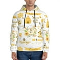 thumbnail image 1 of Wukai Farm Bee Cute Honey Print Men Hoodies Fleece Sweatshirts Long Sleeve Sweaters Pullover Fall Outfits Winter Clothes-Large, 1 of 7