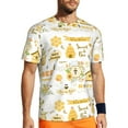thumbnail image 1 of Wukai Farm Bee Cute Honey Print Men's Short-Sleeved Mesh T-Shirt,Quick-Dry Short Sleeve Workout T-Shirt-XX-Large, 1 of 8