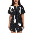 thumbnail image 1 of Wukai Fashionable Goose Women's Pajama Set,Short-Sleeve Top and Shorts with Elastic Waistband and Pockets for Loungewear, Yoga, and Casual Wear-Large, 1 of 6