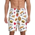 thumbnail image 1 of Wukai Fast Food Men’s Short Pajama Pants With Pockets Soft Sleep Pj Shorts for Men-Medium, 1 of 6