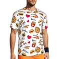 thumbnail image 1 of Wukai Fast Food Print Men's Short-Sleeved Mesh T-Shirt,Quick-Dry Short Sleeve Workout T-Shirt-X-Small, 1 of 8