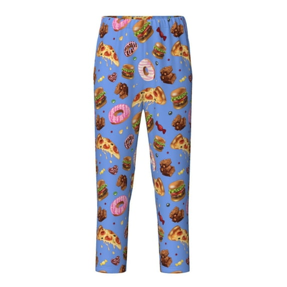 Wukai Fastfoods Print Teenagers' Pajama Pant Sleep Pajama Lounge Pant PJ Bottoms with Pockets and Button Fly(Available in Big & Tall)-Medium