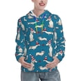 thumbnail image 1 of Wukai Festive Dachshund Fun Print Womens Hoodies Fleece Sweatshirts Long Sleeve Sweaters Pullover Fall Outfits Winter Clothes-Large, 1 of 7