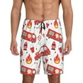 thumbnail image 1 of Wukai Fire Truck Men’s Short Pajama Pants With Pockets Soft Sleep Pj Shorts for Men-XX-Large, 1 of 6