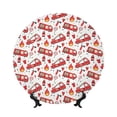 thumbnail image 1 of Wukai Fire Truck Print Decorative Plate for Display,Bone China Decorative Plate, Ceramic Dinner Plate with Stand, Vertical Ceramic Plate-7in, 1 of 6