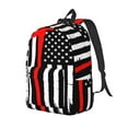 thumbnail image 1 of Wukai Firefighters USA Flag Durable Canvas Laptop Backpack,Adjustable Shoulder Straps,Water-Resistant,Large Capacity,Stylish Design, Fits 15-17in Laptops,Unisex for School,Office,Travel-Small, 1 of 5