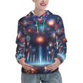 thumbnail image 1 of Wukai Fireworks1 Print Womens Hoodies Fleece Sweatshirts Long Sleeve Sweaters Pullover Fall Outfits Winter Clothes-Medium, 1 of 7