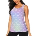 thumbnail image 1 of Wukai Fish Scale1 Print &nbsp;Women's Workout Tank Top Mesh Yoga Shirts Athletic Running Tank Tops Athletic Gym Shirts - X-Large, 1 of 8