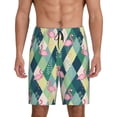 thumbnail image 1 of Wukai Flamingo Men’s Short Pajama Pants With Pockets Soft Sleep Pj Shorts for Men-4X-Large, 1 of 6