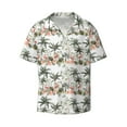 thumbnail image 1 of Wukai Flamingo Palm Trees Men's Casual Short-Sleeve Button Down Shirt - Lightweight Summer Dress Shirt for Daily Wear-X-Large, 1 of 1