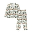 thumbnail image 1 of Wukai Flamingo Palm Trees Print Women's Pajama Set - Soft Long Sleeve Sleepwear for Comfort and Style-Small, 1 of 9