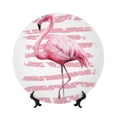 thumbnail image 1 of Wukai Flamingo Print Decorative Plate for Display,Bone China Decorative Plate, Ceramic Dinner Plate with Stand, Vertical Ceramic Plate-6in, 1 of 6