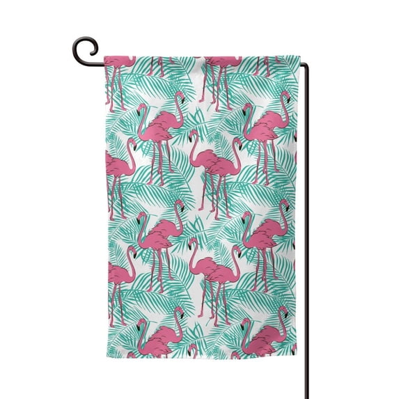 Wukai Flamingo Print Garden Flag 12.5x18 Inch Double Sided Sun-resistant Rain-resistant, Wrinkle-resistant Colorfast(Only Flag)