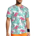 thumbnail image 1 of Wukai Flamingo Print Men's Short-Sleeved Mesh T-Shirt,Quick-Dry Short Sleeve Workout T-Shirt-X-Large, 1 of 8