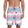thumbnail image 1 of Wukai Flamingo1 Men’s Short Pajama Pants With Pockets Soft Sleep Pj Shorts for Men-X-Large, 1 of 6