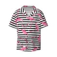thumbnail image 1 of Wukai Flamingos Men's Casual Short-Sleeve Button Down Shirt - Lightweight Summer Dress Shirt for Daily Wear-Medium, 1 of 7
