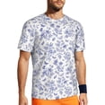 thumbnail image 1 of Wukai Floral Butterfly Print Men's Short-Sleeved Mesh T-Shirt,Quick-Dry Short Sleeve Workout T-Shirt-5X-Large, 1 of 8