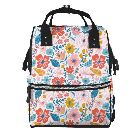 Wukai Floral Ditsy Mummy Backpac, Diaper Bag Purse Breast Pump Bag Purse Diaper Bag for swim,gym,workout,large capacity backpack