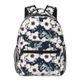 thumbnail image 1 of Wukai Floral Flowers Blue Laptop Backpack Casual Travel Backpack Large School Bag for College, Business,Travel-One Size, 1 of 5