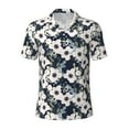 thumbnail image 1 of Wukai Floral Flowers Blue Men’s Polo Shirts,Quick-Dry Athletic Shirt,Classic Fit Shirts-3X-Large, 1 of 8