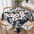 thumbnail image 1 of Wukai Floral Flowers Blue Waterproof Tablecloth for Kitchen Dining, Fits Square Tables for 2-4 Seats -54"x54", 1 of 7