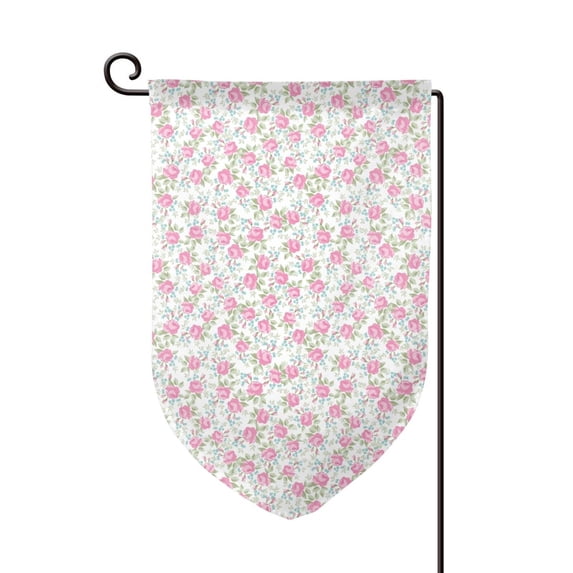 Wukai Floral Print Garden Flag 12.5x18 Inch Double Sided Sun-resistant Rain-resistant, Wrinkle-resistant Colorfast(Only Flag)