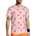 thumbnail image 1 of Wukai Floral Strawberr Print Men's Short-Sleeved Mesh T-Shirt,Quick-Dry Short Sleeve Workout T-Shirt-Small, 1 of 8