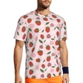 thumbnail image 1 of Wukai Floral Strawberr Print Men's Short-Sleeved Mesh T-Shirt,Quick-Dry Short Sleeve Workout T-Shirt-XX-Large, 1 of 8
