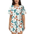 thumbnail image 1 of "Wukai Floral Strawberr Women's Pajama Set - Short-Sleeve Top and Shorts with Elastic Waistband and Pockets for Loungewear, Yoga, and Casual Wear-Small, 1 of 8