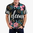 thumbnail image 1 of Wukai Floral Welcome Sign Men’s Polo Shirts Sleeve,Camisas Polo Para Hombre,True Classic Tees Men-3X-Large, 1 of 6