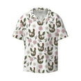 thumbnail image 1 of Wukai Flowe Rooster Men's Casual Short-Sleeve Button Down Shirt - Lightweight Summer Dress Shirt for Daily Wear-Large, 1 of 1