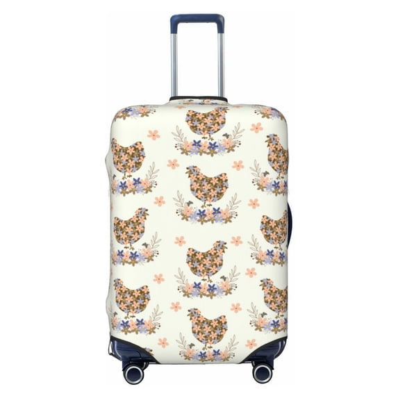 Wukai Flower Chicken Elastic Luggage Cover: Personalized Protection for Your Suitcase - Fits 19~29-inch, Washable & Durable Travel Companion-