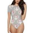 thumbnail image 1 of Naloa Beautiful Rabbit1 Women's Short-Sleeved Onesie, One-Piece Swimsuit for Parties, dates, clubs - X-Large, 1 of 9