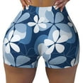 thumbnail image 1 of Wukai Flower Print Pack Biker Shorts for Women Yoga Workout Gym Running Scrunch Active Shorts-, 1 of 8