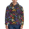 thumbnail image 1 of Wukai Flowers And Birds Print Men Hoodies Fleece Sweatshirts Long Sleeve Sweaters Pullover Fall Outfits Winter Clothes-3X-Large, 1 of 7