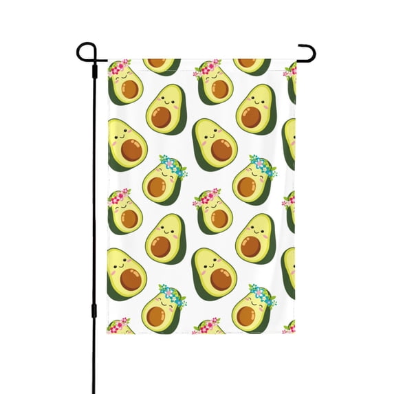 Wukai Flowers Avocado Garden Flags Double Sided Welcome Garden Yard House Flags Outside Outdoor House (Only Flag)