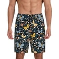 thumbnail image 1 of Wukai Flowers Butterfly Men’s Short Pajama Pants With Pockets Soft Sleep Pj Shorts for Men-X-Large, 1 of 6