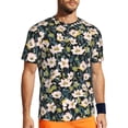 thumbnail image 1 of Wukai Flowers Print Men's Short-Sleeved Mesh T-Shirt,Quick-Dry Short Sleeve Workout T-Shirt-3X-Large, 1 of 8