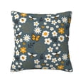 thumbnail image 1 of Wukai Flowers and Bee Premium Polyester Fleece Pillow Covers with Hidden Zipper Closure,Luxuriously Soft and Durable-12"x12", 1 of 7
