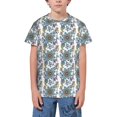 thumbnail image 1 of Wukai Flowers and Butterflies Youth Unisex Short Sleeve T-Shirt for Boys, Girls, Teens, and Kids-X-Small, 1 of 7