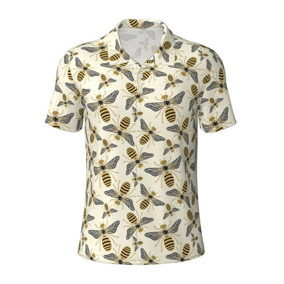 Wukai Flying Bees1 Men’s Polo Shirts,Quick-Dry Athletic Shirt,Classic Fit Shirts-XX-Large