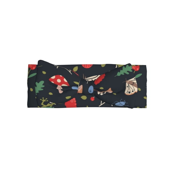 Wukai Forest Flora and Insects Print Baby Bow Headband for Newborn Infant Baby Toddler Girls