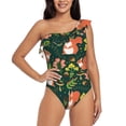 thumbnail image 1 of Wukai Forest Squirrel Chic One Shoulder Swimwear with Ruffle Design and Tummy Control Skirt: Fashionable, Supportive, Comfortable for Beach-Large, 1 of 7