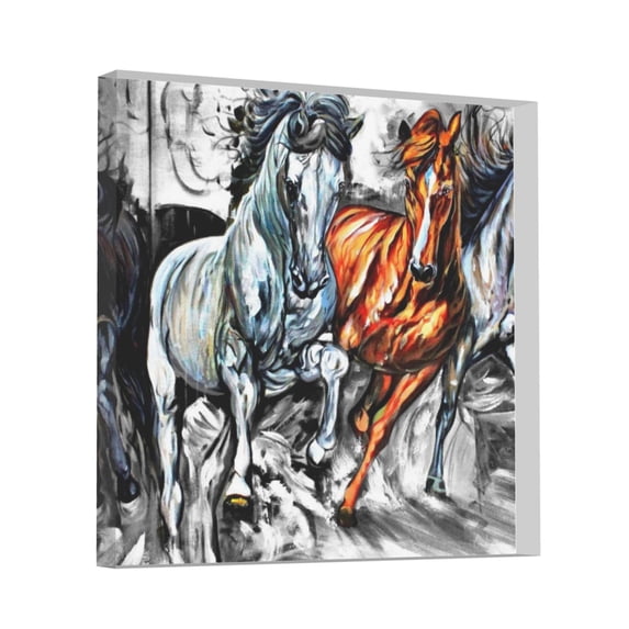 Wukai Four Running Horses Print Elegant Acrylic Gift Decorations Perfect for Weddings, Birthdays, Anniversaries, and Home Decor