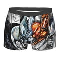 thumbnail image 1 of Wukai Four Running Horses Print Men’s Underwear Breathable Boxer Briefs,&nbsp;Moisture Wicking & Breathable-Small, 1 of 7