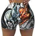 thumbnail image 1 of Wukai Four Running Horses Print Pack Biker Shorts for Women Yoga Workout Gym Running Scrunch Active Shorts-Medium, 1 of 8