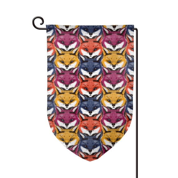 Wukai Fox Face Print Garden Flag 12.5x18 Inch Double Sided Sun-resistant Rain-resistant, Wrinkle-resistant Colorfast(Only Flag)
