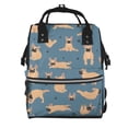 thumbnail image 1 of Wukai French Bulldog Yoga Mummy Backpac,&nbsp;Diaper Bag Purse Breast Pump Bag Purse Diaper Bag for swim,gym,workout,large capacity backpack, 1 of 5