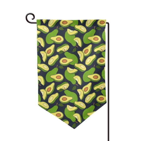 Wukai Fresh Avocado Print Garden Flag 12.5x18 Inch Double Sided Sun-resistant Rain-resistant, Wrinkle-resistant Colorfast(Only Flag)